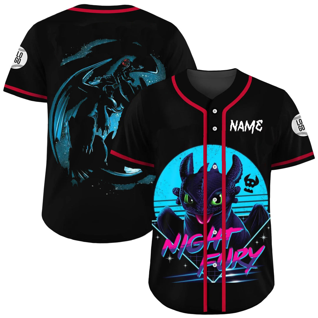 Personalized Dragon Tamer Night Fury baseball jersey