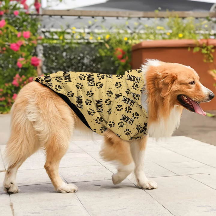 Sweat à capuche personnalisé avec imprimé patte de chien et chat, doux et chaud, avec nom, cadeau d'anniversaire pour amoureux des animaux