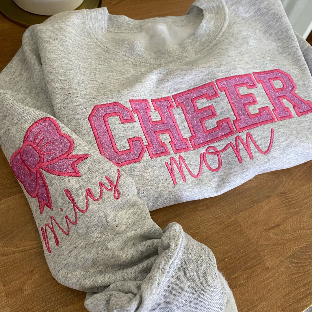 Personalized Embroidered Cheer Mom Sweatshirt | Hoodie