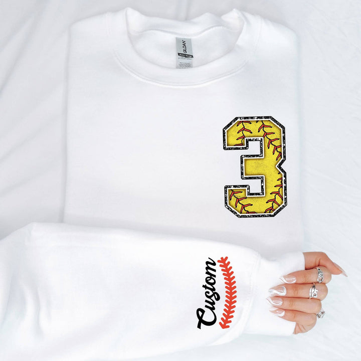 Custom Name and Number Softball Sweater