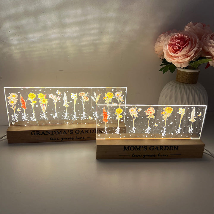 Birth Month Flower Personalized LED Night Light