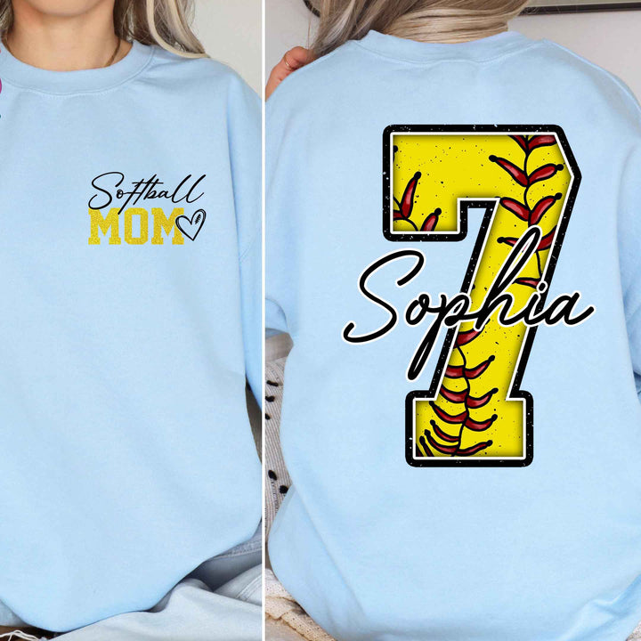 Personalized Softball Mom Sweatshirt
