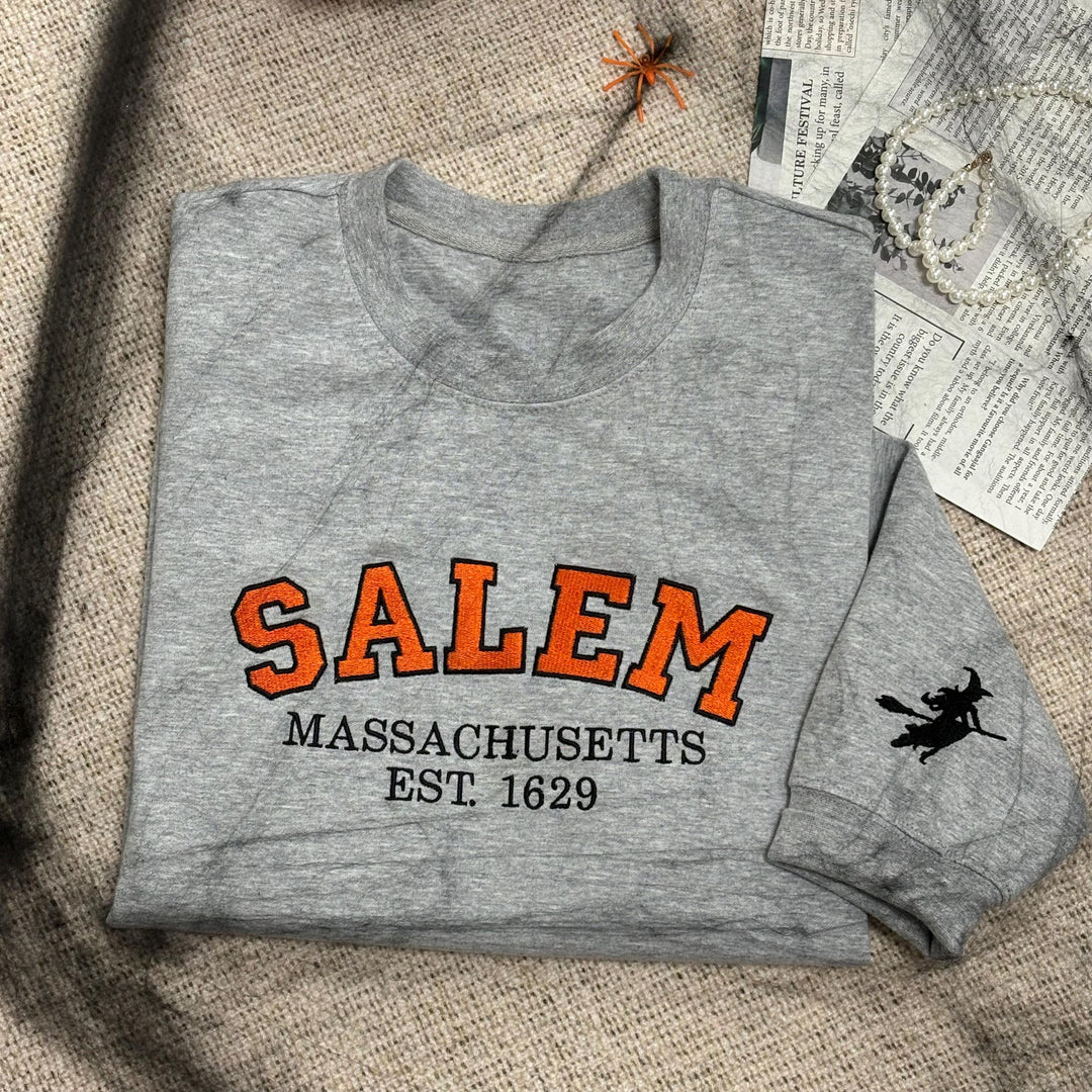 Salem Massachusetts Embroidered Sweatshirt
