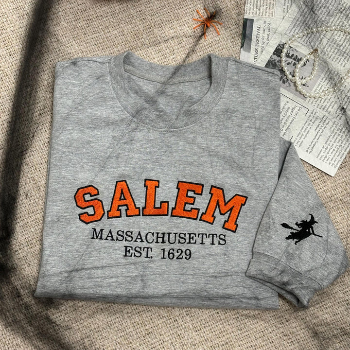 Salem Massachusetts Embroidered Sweatshirt