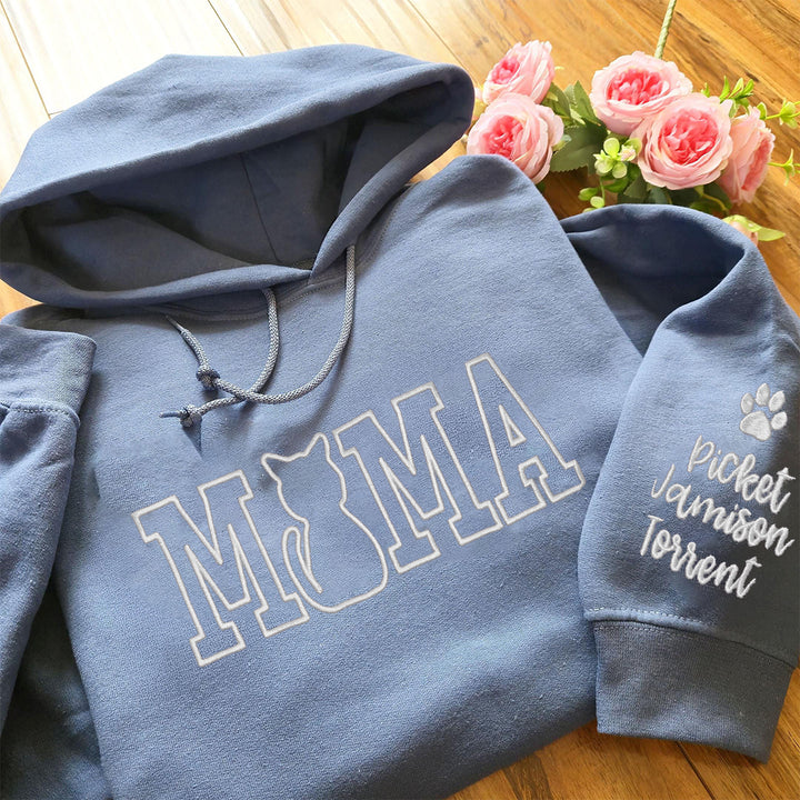 Embroidered Cat mom, cat mama, personalized with cat names