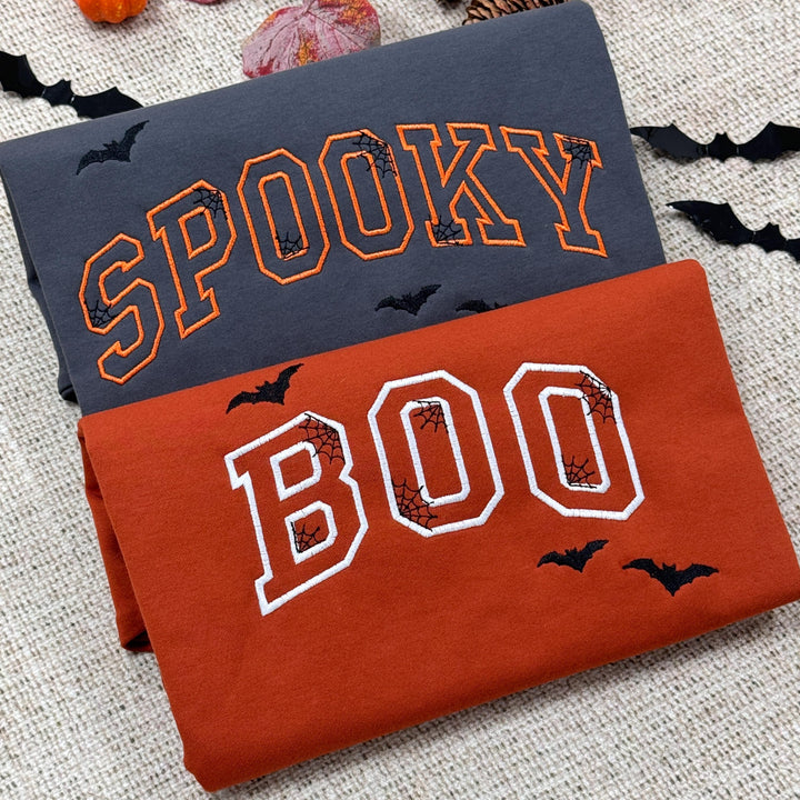 Spooky Embroidered Halloween Sweatshirt