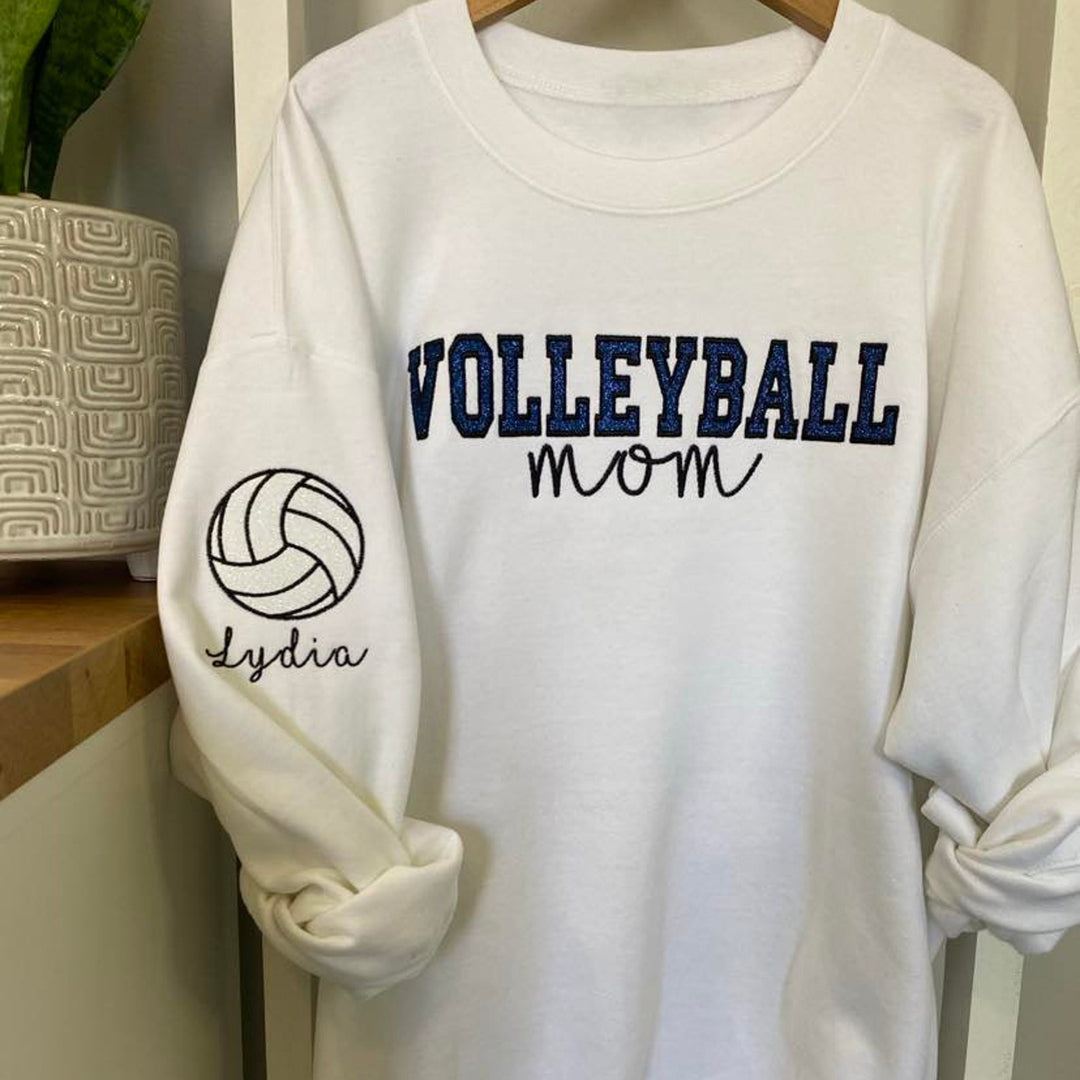 Personalized Embroidered Volleyball Mom Sweatshirt