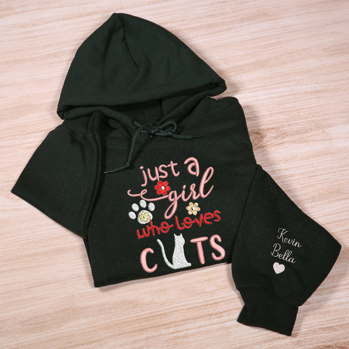 Customization just a girl who loves cats hoodie