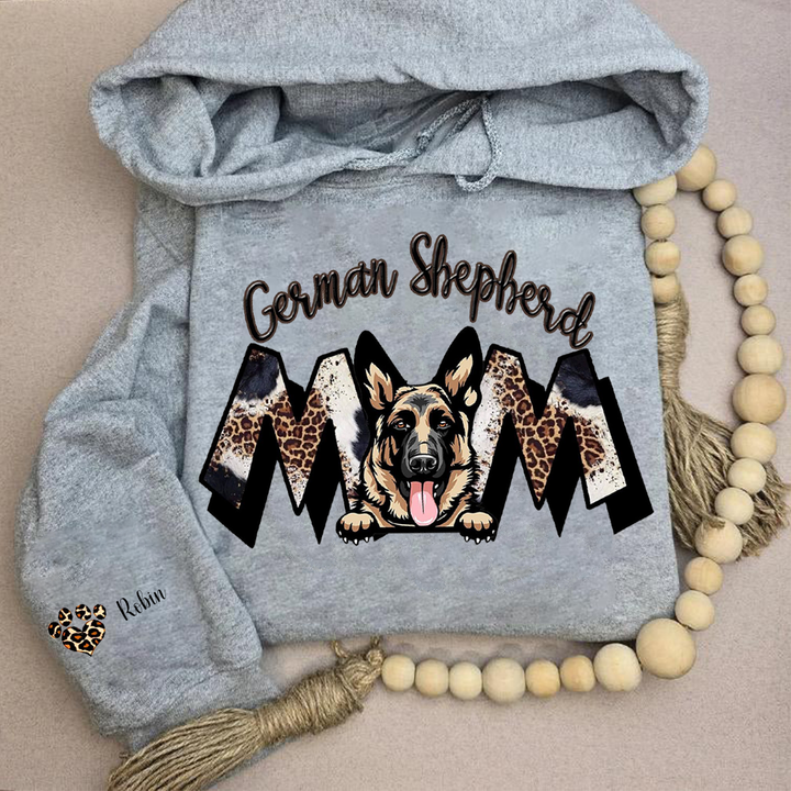 Custom love leopard print dog mom hoodie
