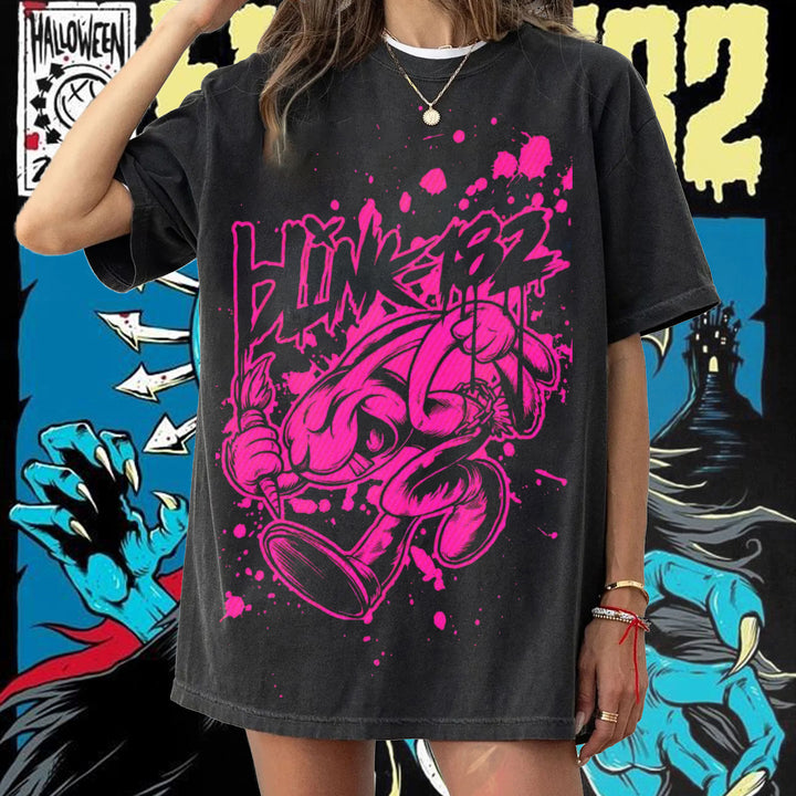 Personalized Blink‑182 Rabbit Print T-Shirt