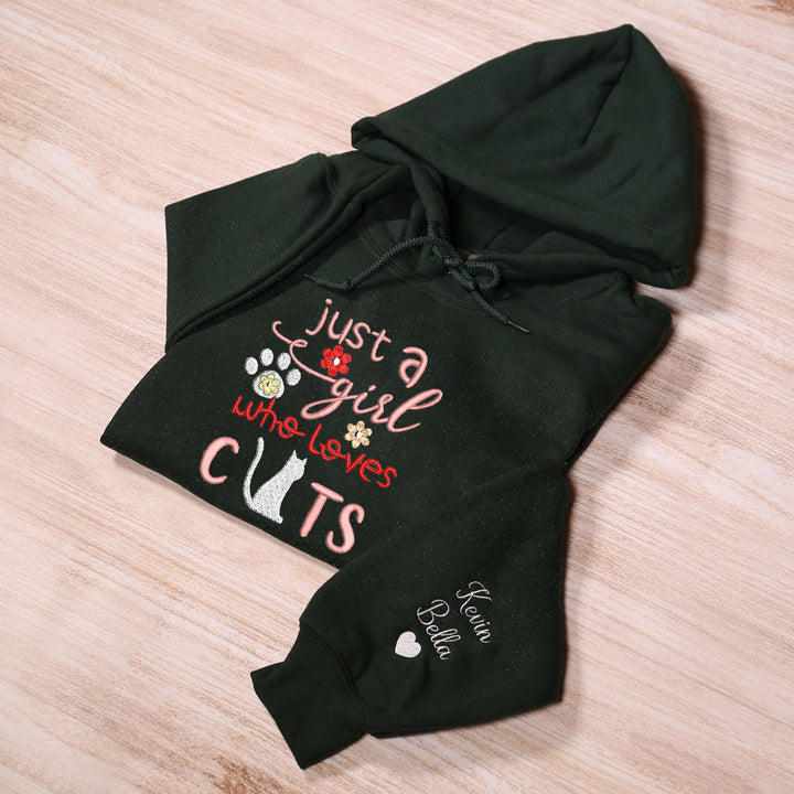Customization just a girl who loves cats hoodie