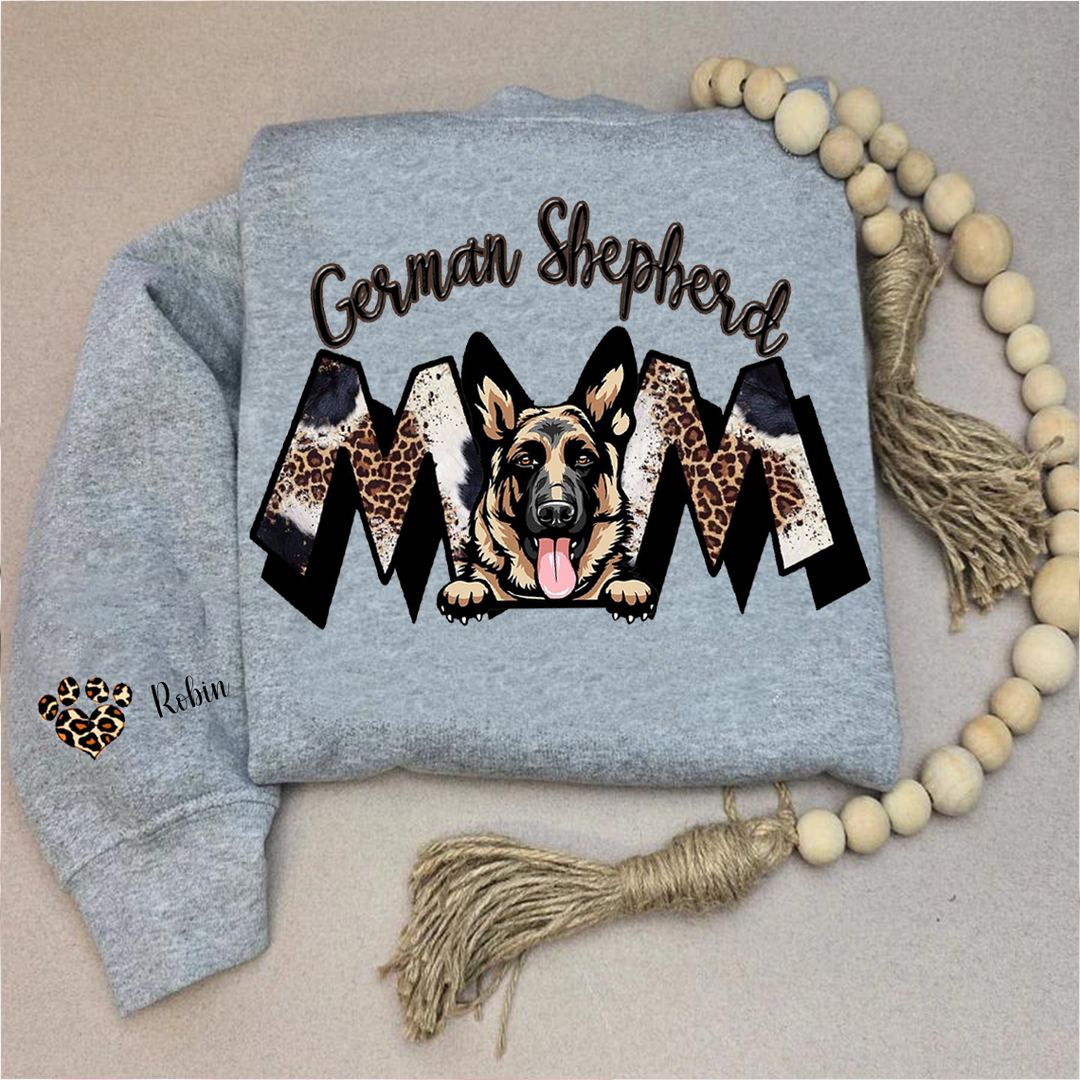 Custom love leopard print dog mom hoodie