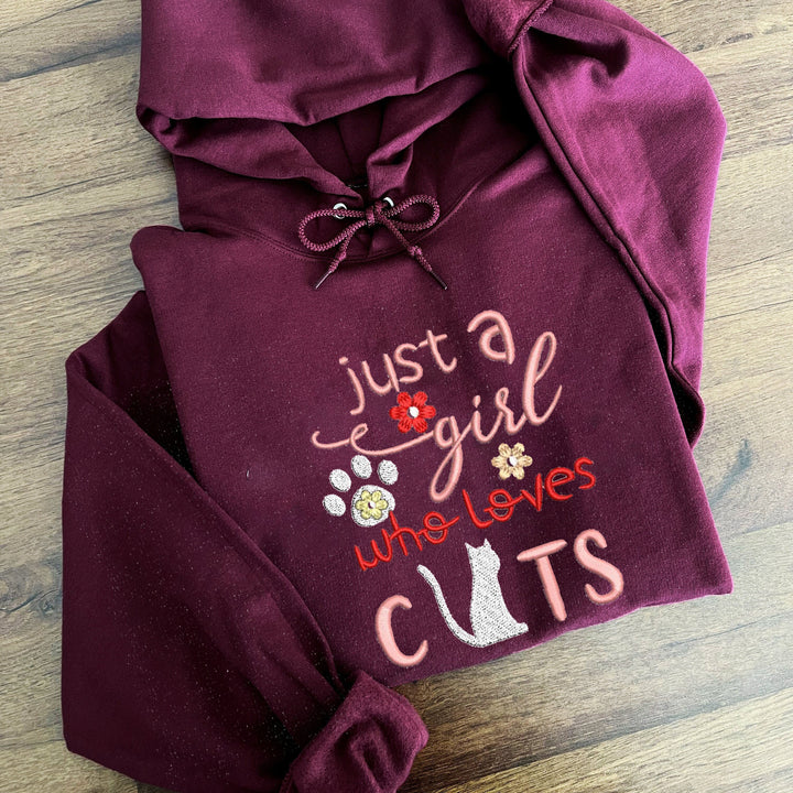 Customization just a girl who loves cats hoodie