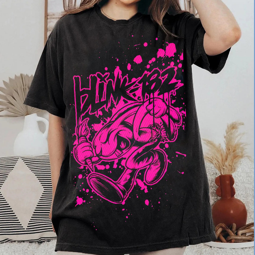 Personalized Blink‑182 Rabbit Print T-Shirt