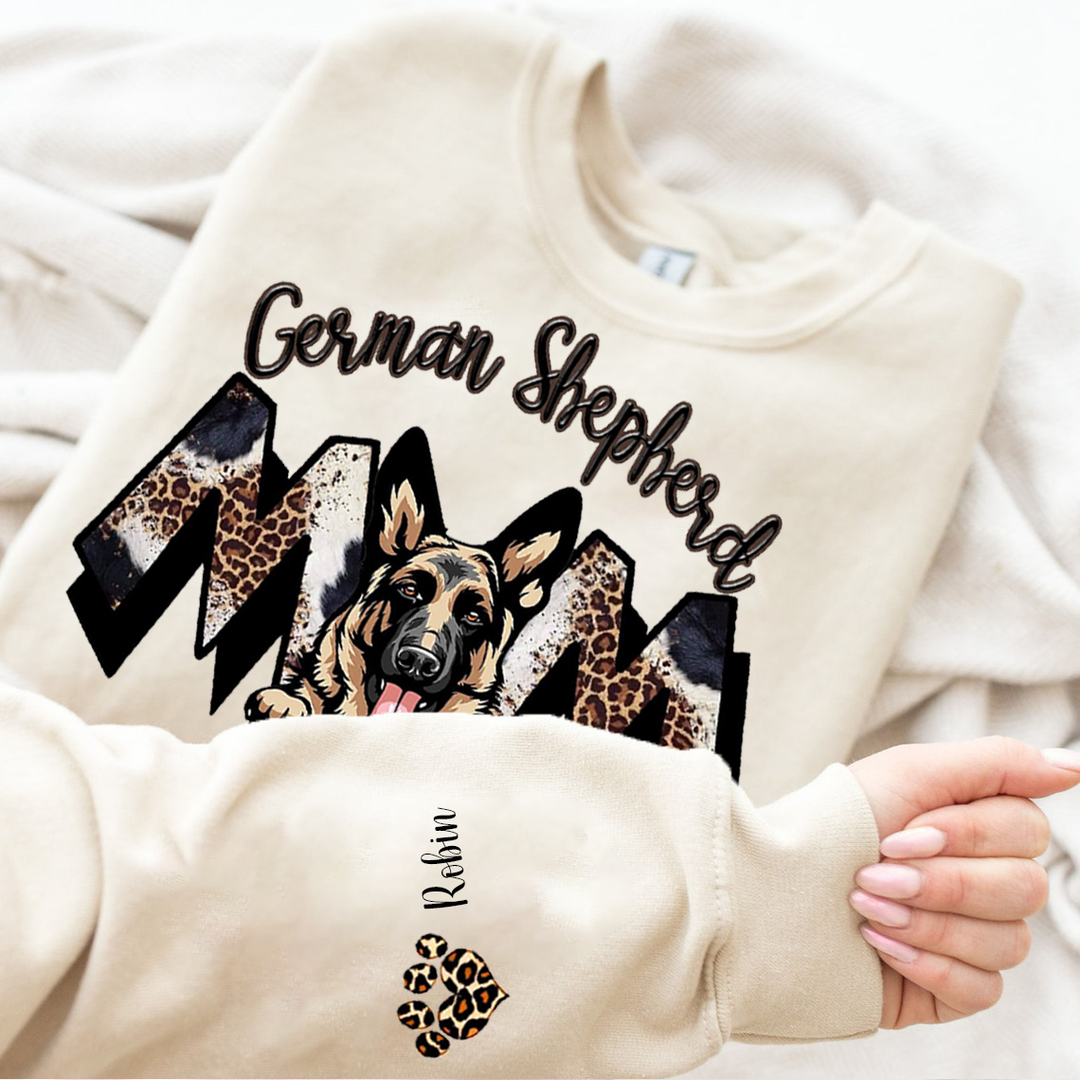 Custom love leopard print dog mom hoodie
