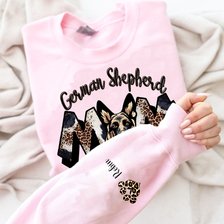 Custom love leopard print dog mom hoodie