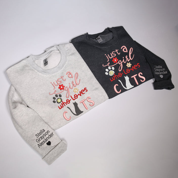 Customization just a girl who loves cats hoodie