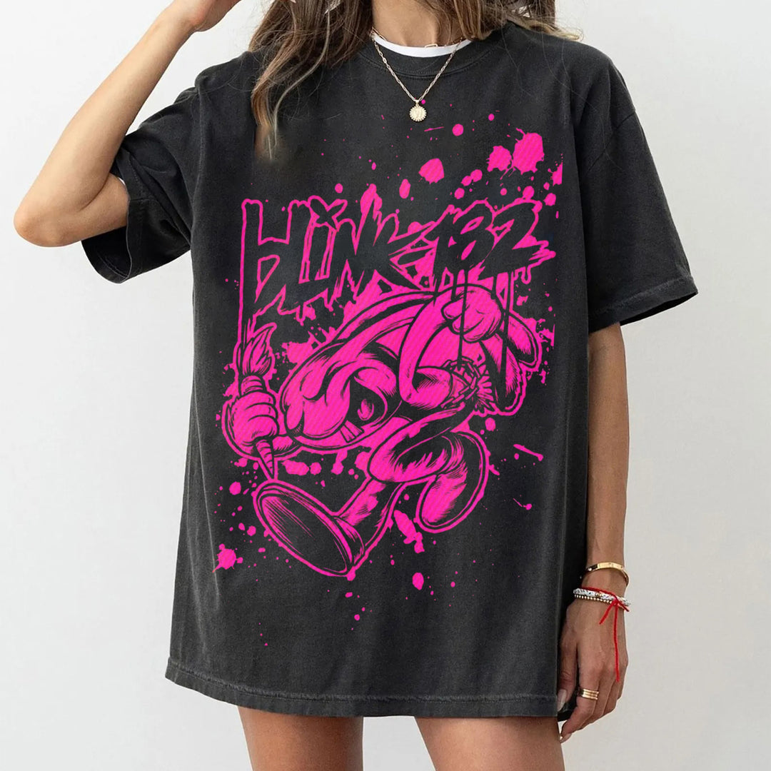 Personalized Blink‑182 Rabbit Print T-Shirt