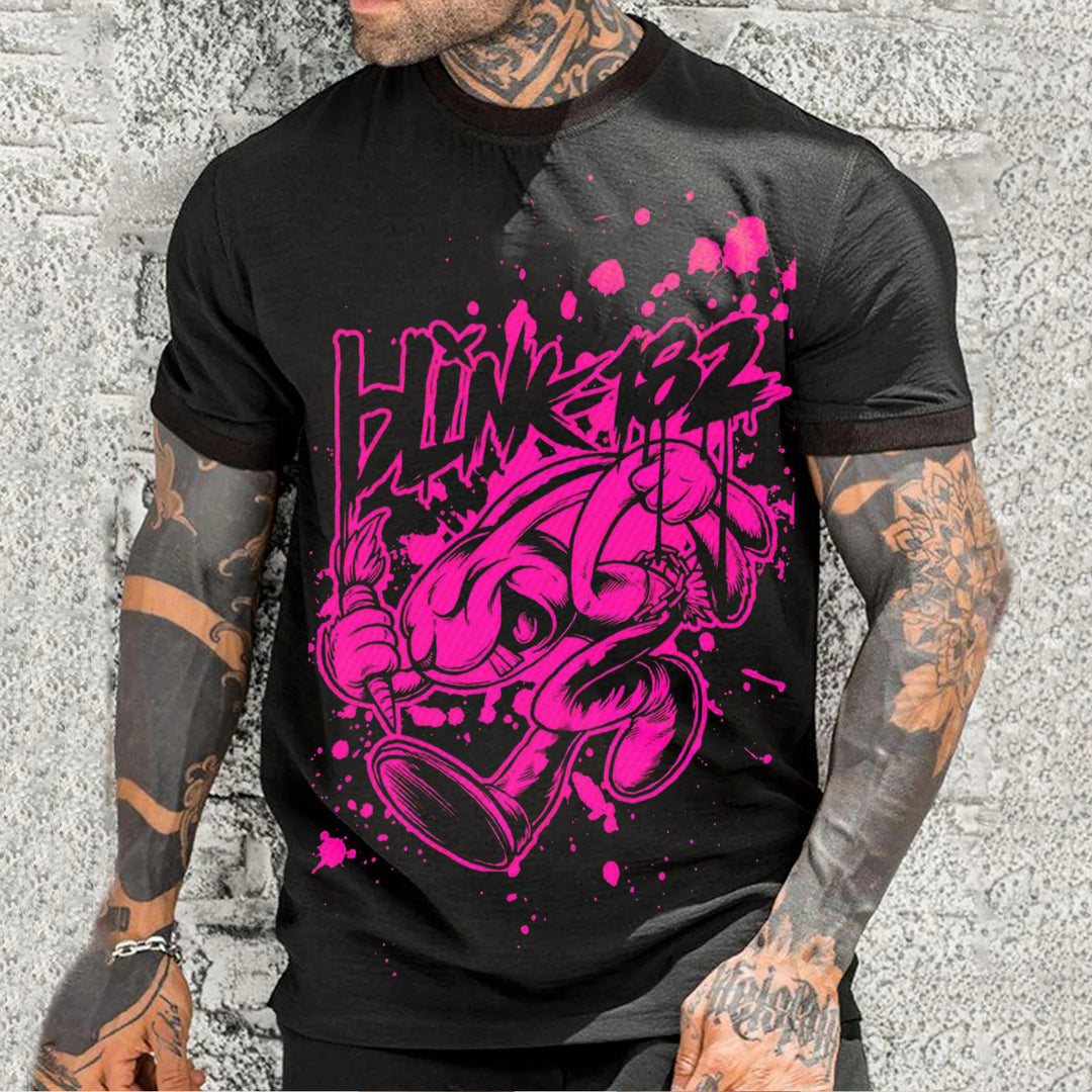 Personalized Blink‑182 Rabbit Print T-Shirt