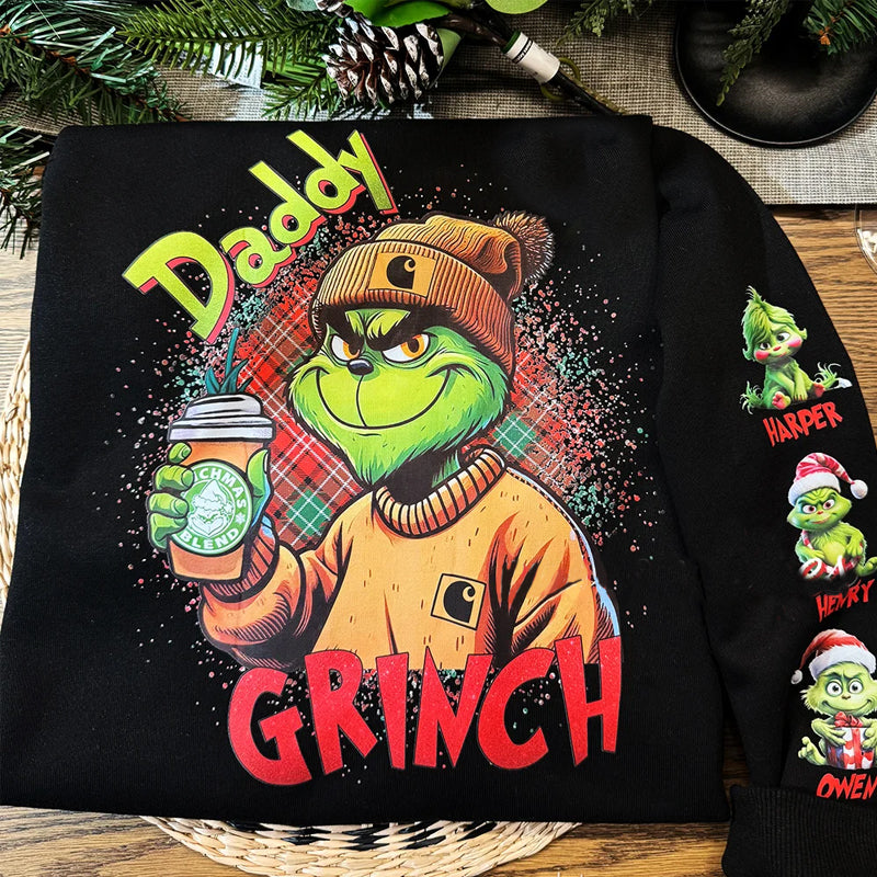 Custom Christmas Mama Daddy With Kids Name Sweatshirt