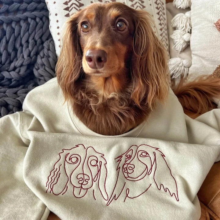 Custom pet embroidered sweatshirt, embroidered sweatshirt pet face and name