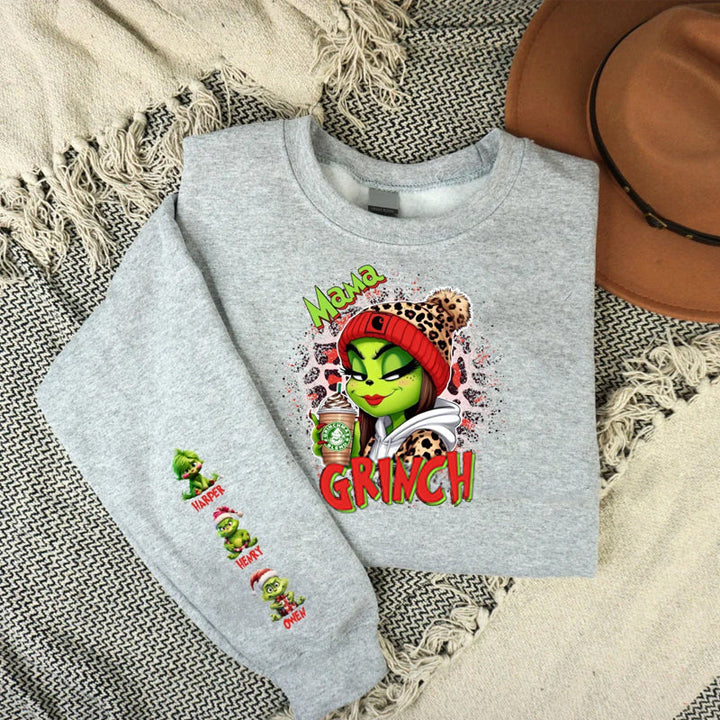 Custom Christmas Mama Daddy With Kids Name Sweatshirt