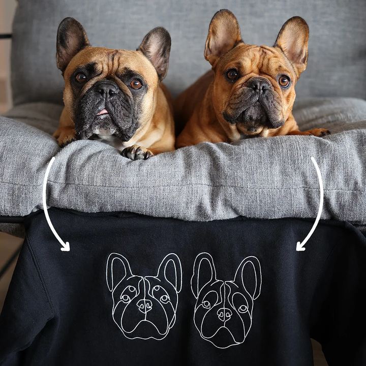Custom pet embroidered sweatshirt, embroidered sweatshirt pet face and name