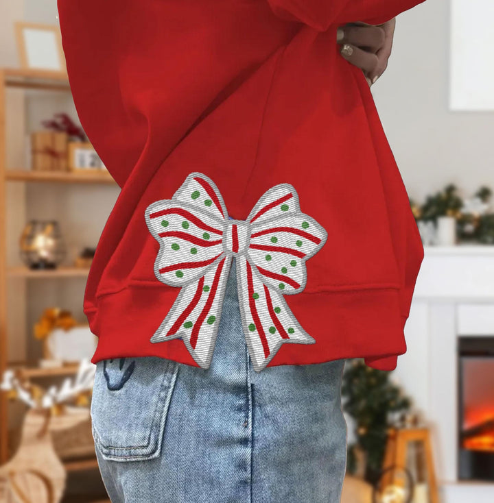 Custom Christmas bow sweatshirt hoodie