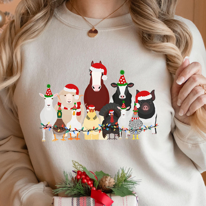 Christmas Harvest print hoodie