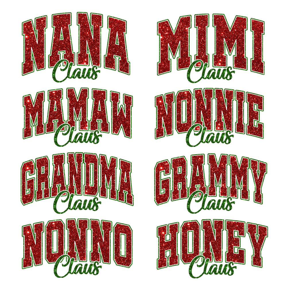 Glitter Gigi Claus Christmas Sweatshirt With Grandkids, Custom Glitter Grandma Nickname Sweatshirt Hoodie