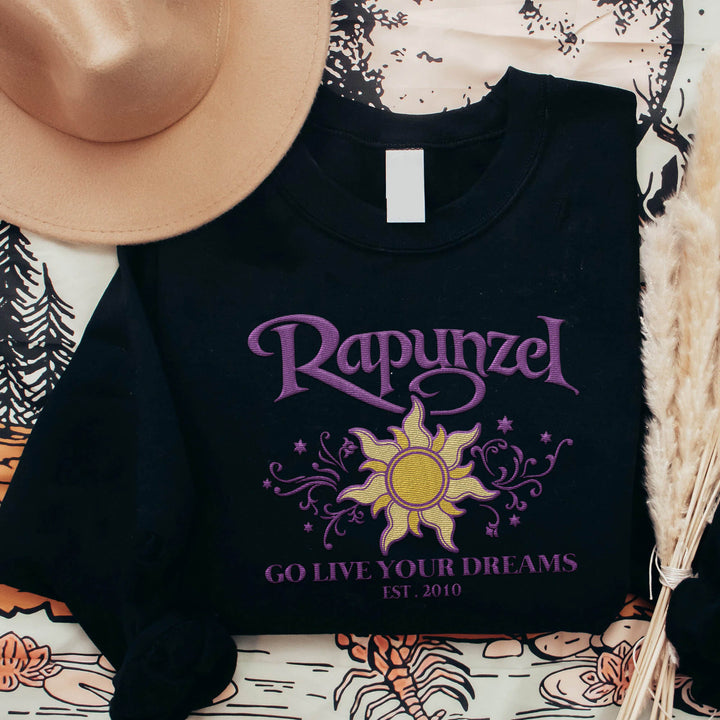 Embroidered Rapunzel Princess Go Live Your Dreams Sweatshirt