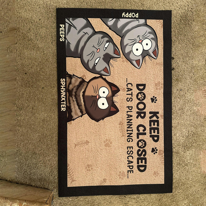 Don't Let The Cat Out No Matter What He Tells You - Cat Personalized Custom Home Decor Decorative Mat