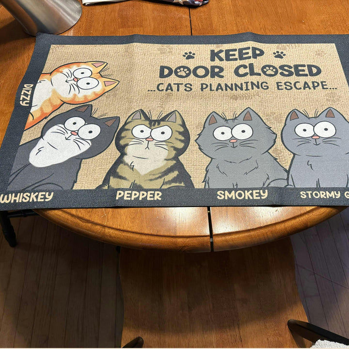 Don't Let The Cat Out No Matter What He Tells You - Cat Personalized Custom Home Decor Decorative Mat