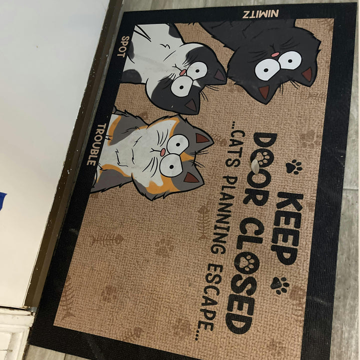 Don't Let The Cat Out No Matter What He Tells You - Cat Personalized Custom Home Decor Decorative Mat
