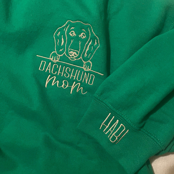 Embroidered Pet Portrait Sweatshirt Hoodie With Pet Name Christmas Gift For Dog Mom Pet Lovers