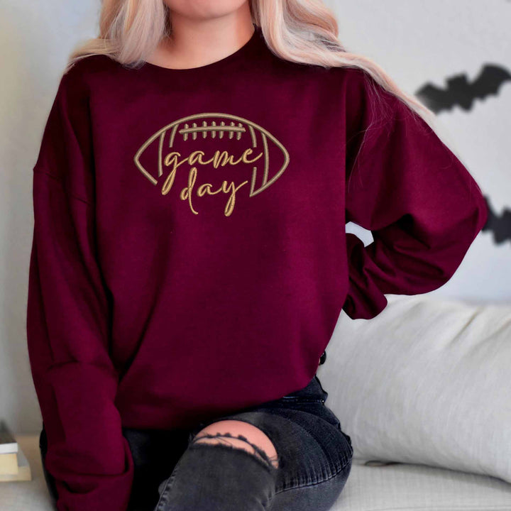 Embroidered  Tis The Season Game Day Sweatshirt