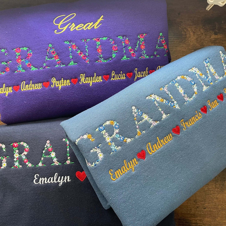 Personalized Embroidered Grandma Sweatshirt