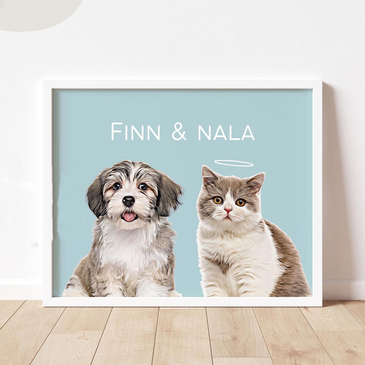 Custom Pet Portraits Using Pet Photo Personalized Digita