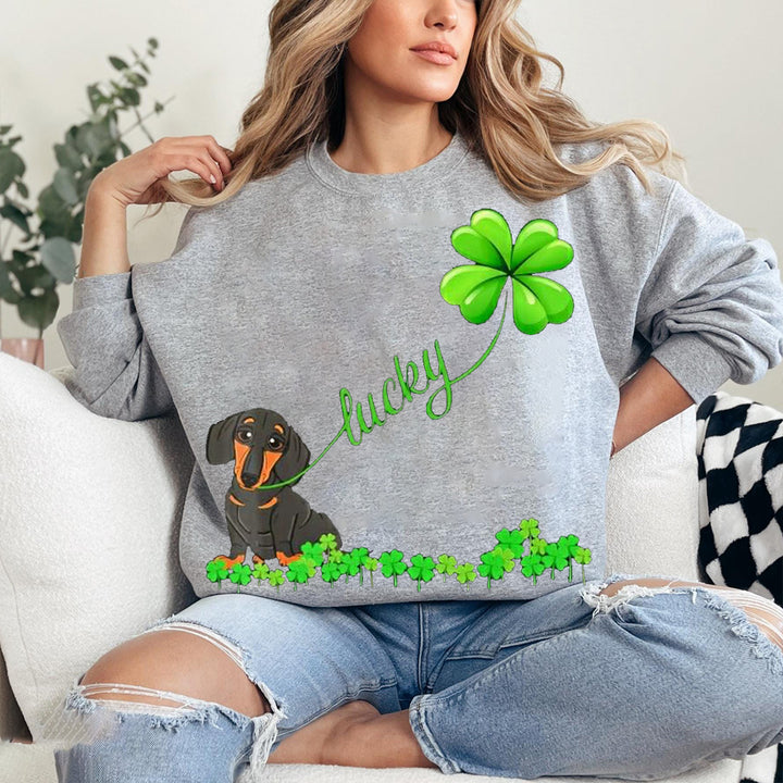 Custom St. Patrick's Happy Lucky Pet Clover Sweatshirt