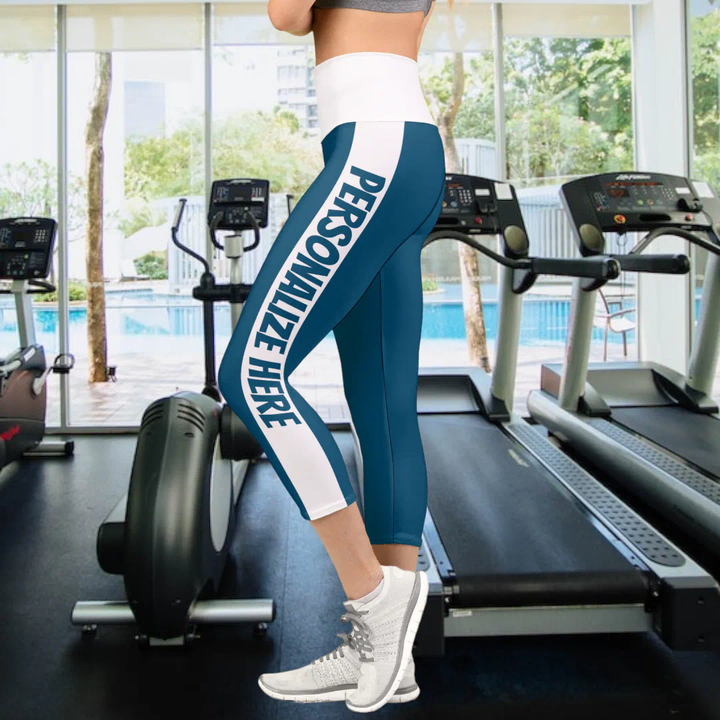 Personalized Splice Color Striped Capri Leggings
