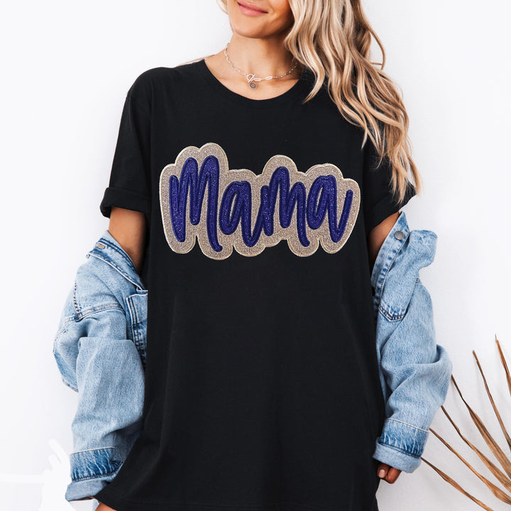 Custom MAMA Double stacked satin stitch T-shirt