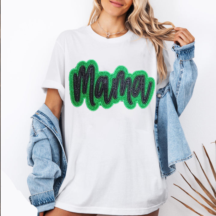 Custom MAMA Double stacked satin stitch T-shirt
