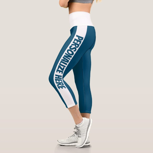 Personalized Splice Color Striped Capri Leggings