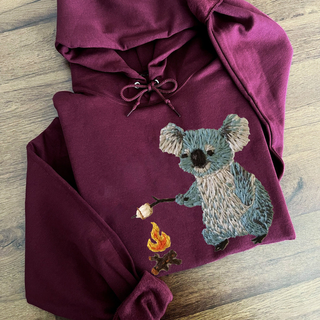 Custom koala embroidery hoodie