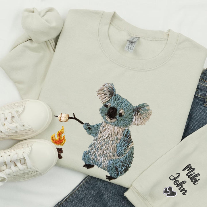 Custom koala embroidery hoodie
