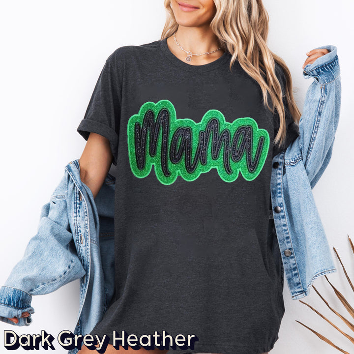 Custom MAMA Double stacked satin stitch T-shirt