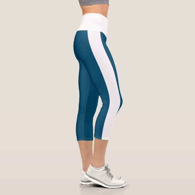 Personalized Splice Color Striped Capri Leggings