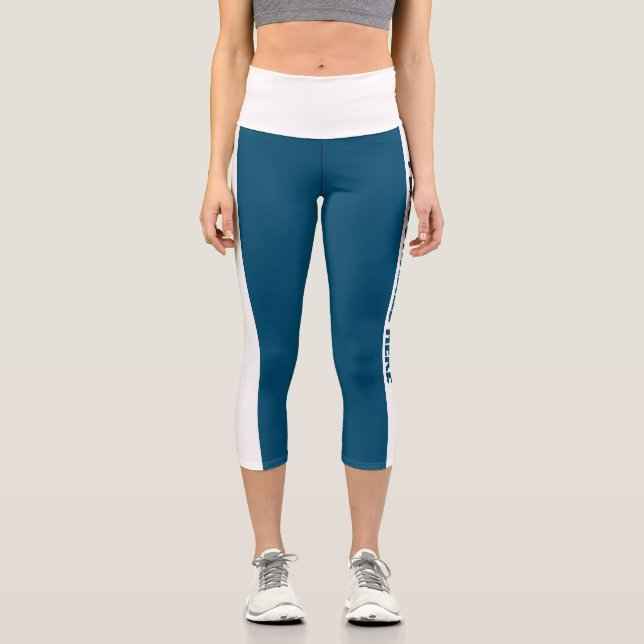 Personalized Splice Color Striped Capri Leggings