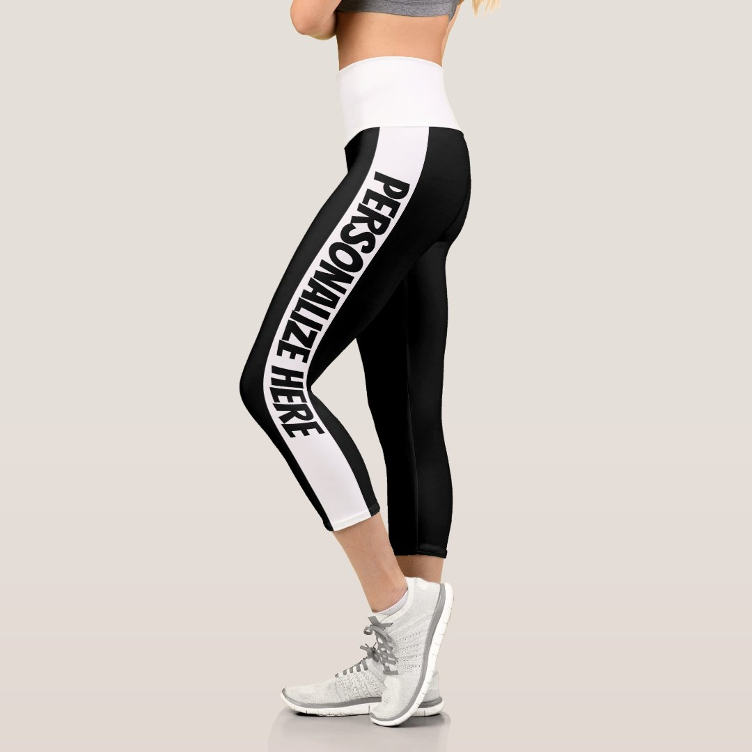 Personalized Splice Color Striped Capri Leggings