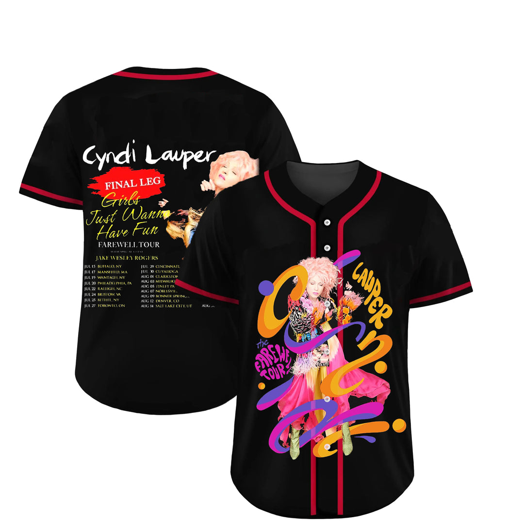 Cyndi Lauper Final Leg Jersey, Cyndi Lauper Girl Just Wanna Have Fun Farewell Tour 2025 Jersey